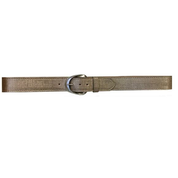 Kim White Inverted Ribbon -Taupe Brushed Metallic Belt Sz XS main image 4